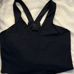 ALO Yoga Black V-Neck Racerback Bra